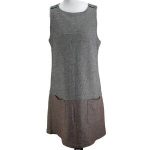 Dear Creatures Sleeveless Dress Womens Size L Gray Brown Pockets A-line